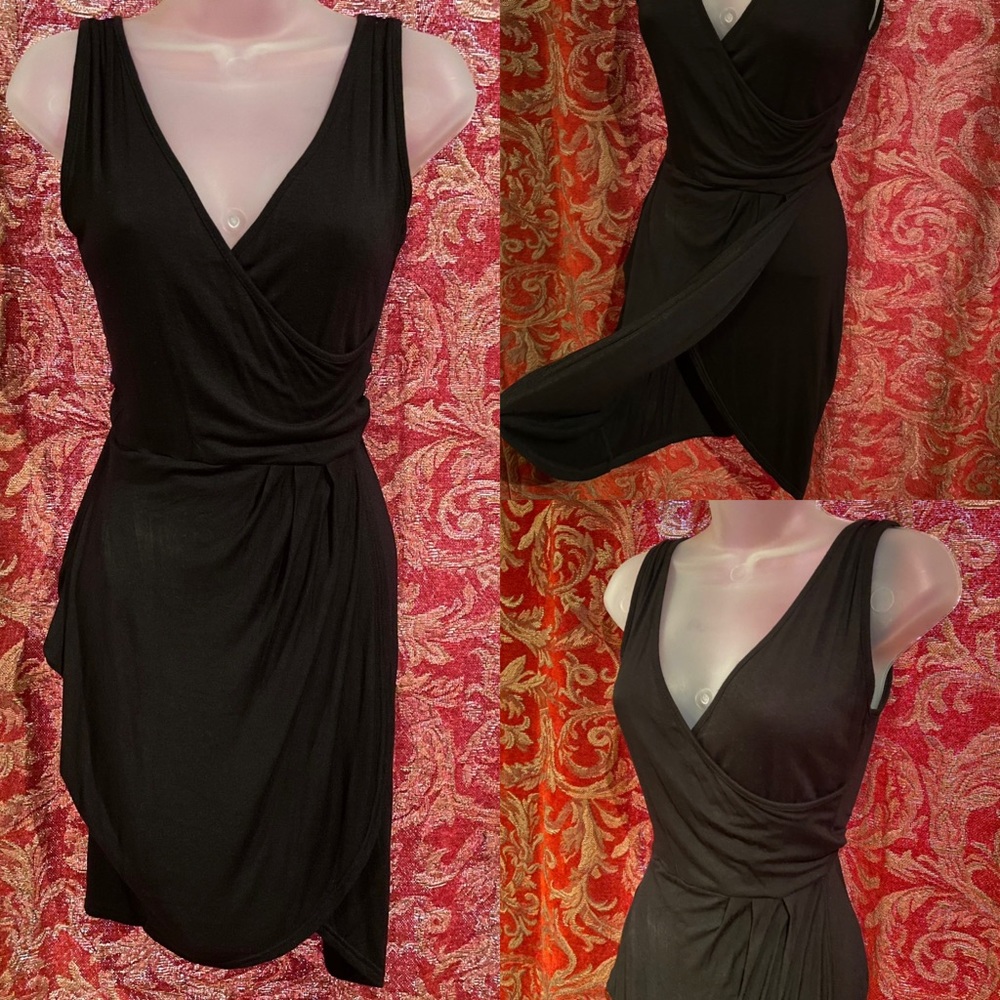 Basic Surplice Wrap Dress
